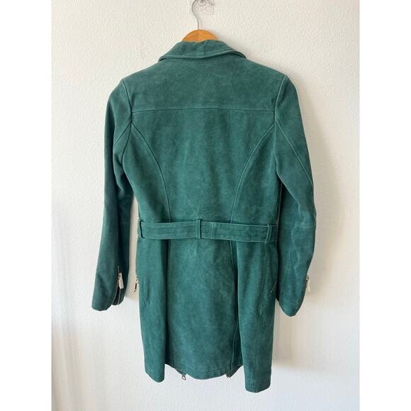 X by NBD Nicole Petrol Green Suede Coat NWOT size 4 - Picture 5 of 13